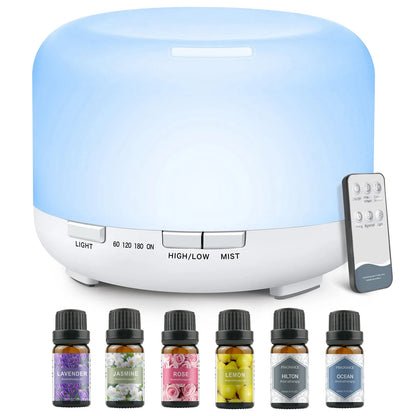 Humidifier + Aroma Diffuser with Remote Control, 5V 2A ( Essential Oil Aroma optional )