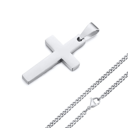 IronFaith™ Stainless Cross Necklace Anti-allergy. Waterproof. Built to last.