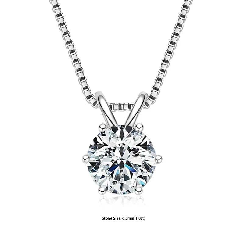 PureGlow™ 925 Silver Moissanite Necklace – Certified Gift Edition