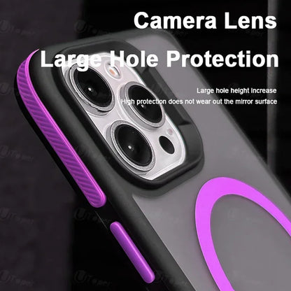 SnapGuard Frosted Magnetic iPhone Case – Shockproof Bicolor Hard Shell for Iphone