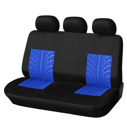 Universal Car Seat Protector Set – Stylish Embroidery & Tire Track Detail
