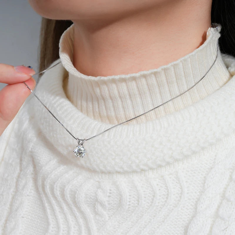 PureGlow™ 925 Silver Moissanite Necklace – Certified Gift Edition