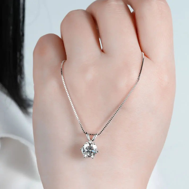 PureGlow™ 925 Silver Moissanite Necklace – Certified Gift Edition
