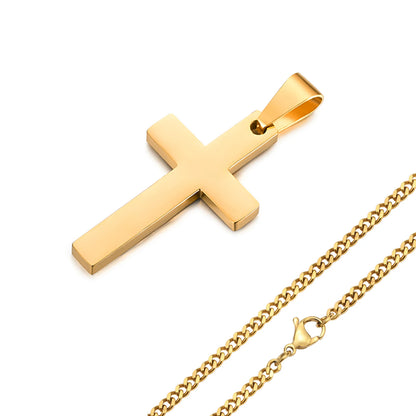 IronFaith™ Stainless Cross Necklace Anti-allergy. Waterproof. Built to last.