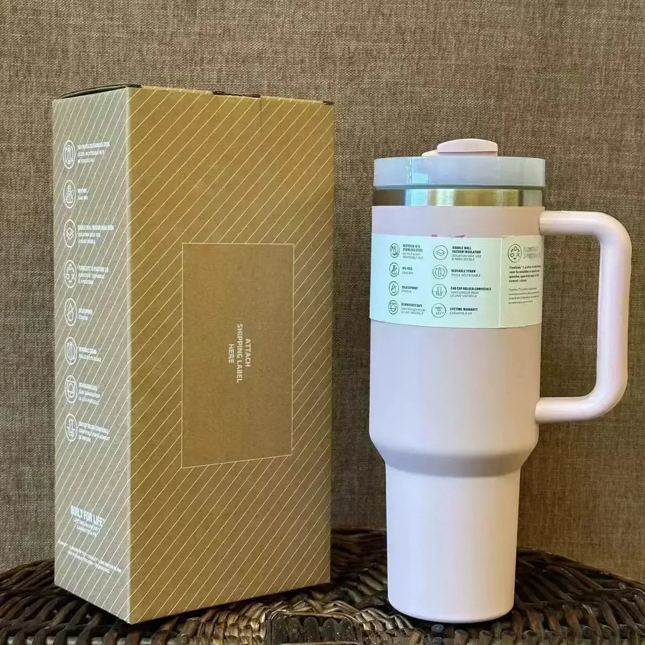 ChillMate™ 40oz  Stanley Thermal Tumbler with Straw – Vacuum Insulated Stainless Steel Travel Cup for Hot & Cold Drinks