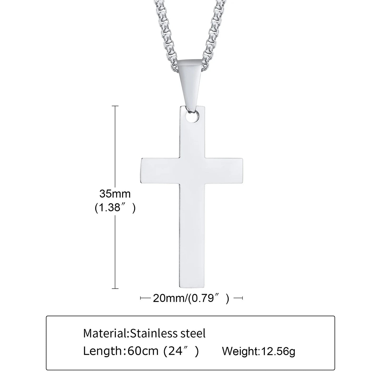 IronFaith™ Stainless Cross Necklace Anti-allergy. Waterproof. Built to last.