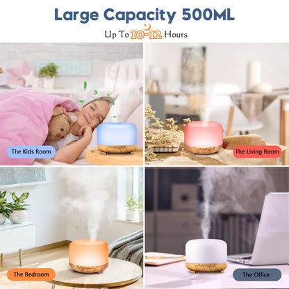 Humidifier + Aroma Diffuser with Remote Control, 5V 2A ( Essential Oil Aroma optional )