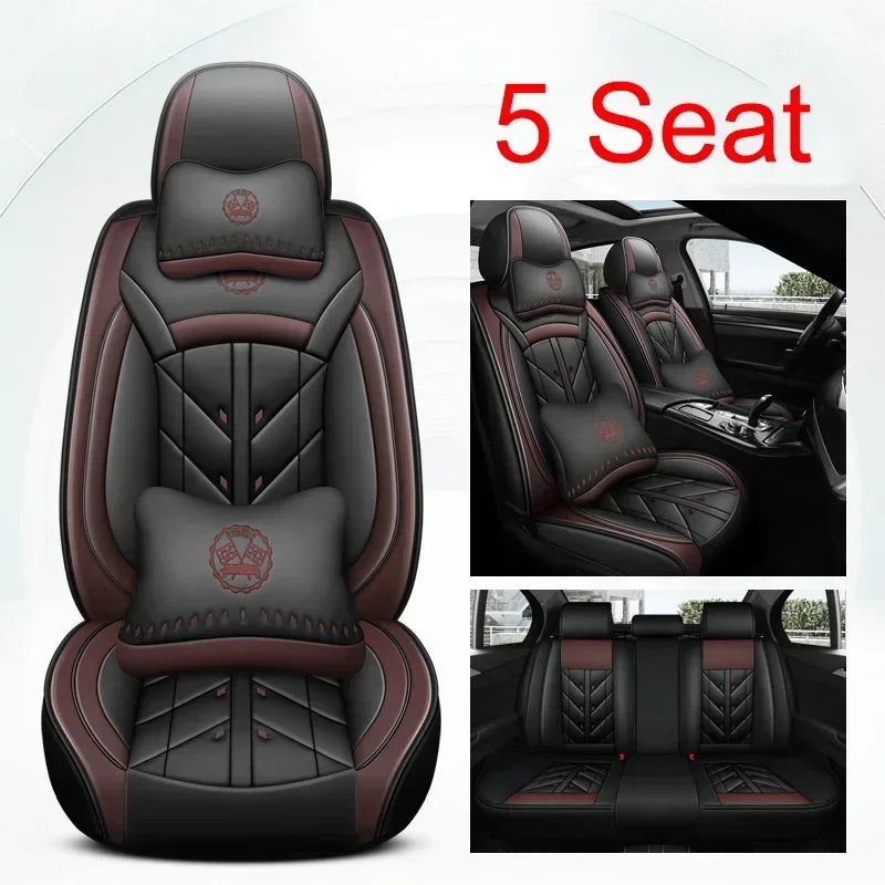 Lux Car Seat Covers, Universal Style Full Coverage Car Seat Cover for Mazda CX5 CX30 Volvo V40 Renault Megane Clio 3 Rav4 Car Accessories Pu Leather
