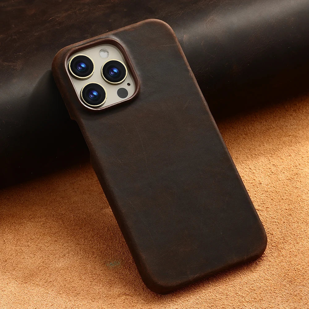 MagLux™ Retro Pull-Up Geniune Leather Case for iPhone 15/16 Series