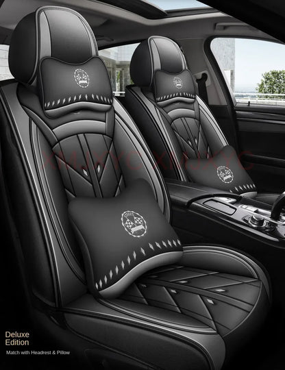 Lux Car Seat Covers, Universal Style Full Coverage Car Seat Cover for Mazda CX5 CX30 Volvo V40 Renault Megane Clio 3 Rav4 Car Accessories Pu Leather