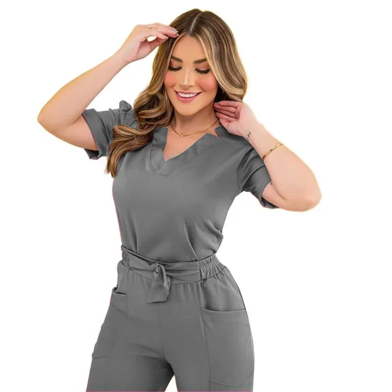 Hot Women’s Surgical Nursing Scrub Set – Medical Uniform Top & Pants