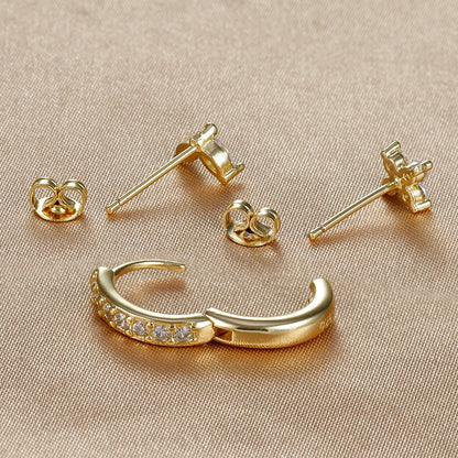 Aurora Bloom™ Earring Set 3PCS Stainless Steel Gold