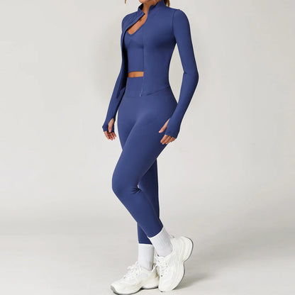 FlexAura™ Seamless Yoga Set - 2/3 PCS Bra, Leggins and Jacket set