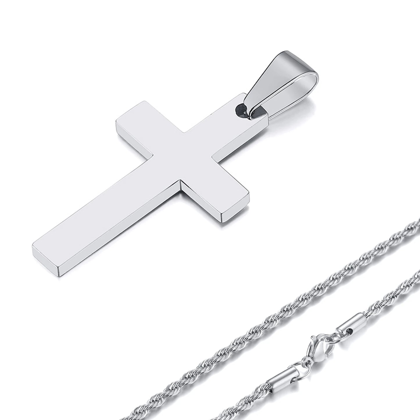 IronFaith™ Stainless Cross Necklace Anti-allergy. Waterproof. Built to last.