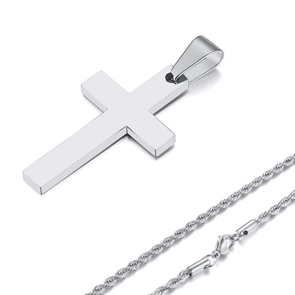 IronFaith™ Stainless Cross Necklace Anti-allergy. Waterproof. Built to last.
