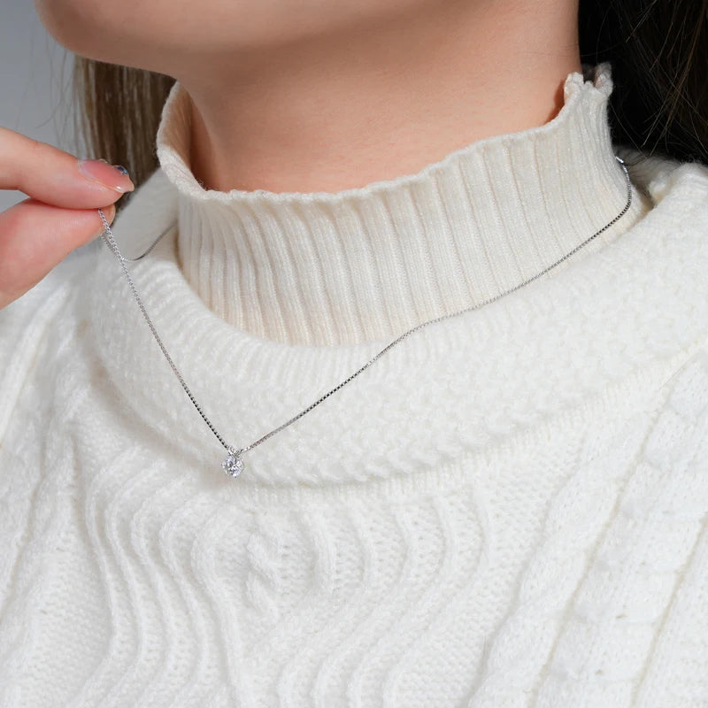 PureGlow™ 925 Silver Moissanite Necklace – Certified Gift Edition