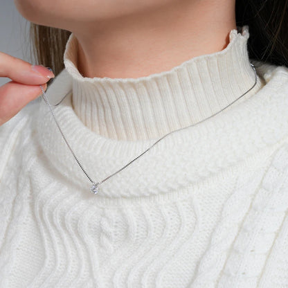 PureGlow™ 925 Silver Moissanite Necklace – Certified Gift Edition