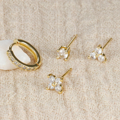 Aurora Bloom™ Earring Set – 4 PCS Stainless Steel 18 Gold