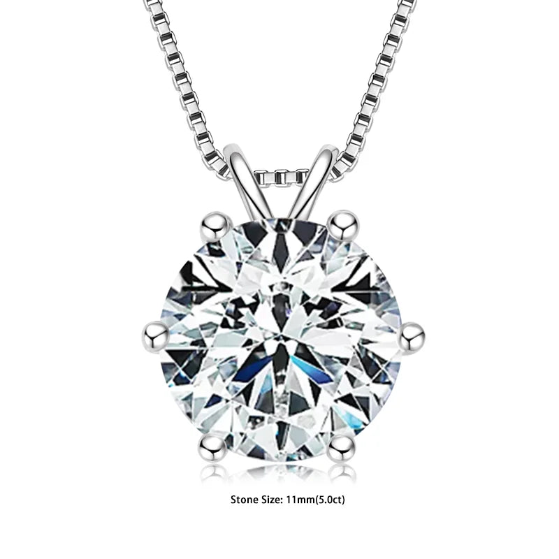 PureGlow™ 925 Silver Moissanite Necklace – Certified Gift Edition