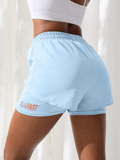 MoveFit Dual-Layer Yoga Shorts for Women – High Rise Elastic Training Pants