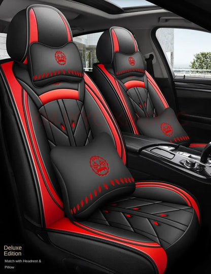 Lux Car Seat Covers, Universal Style Full Coverage Car Seat Cover for Mazda CX5 CX30 Volvo V40 Renault Megane Clio 3 Rav4 Car Accessories Pu Leather