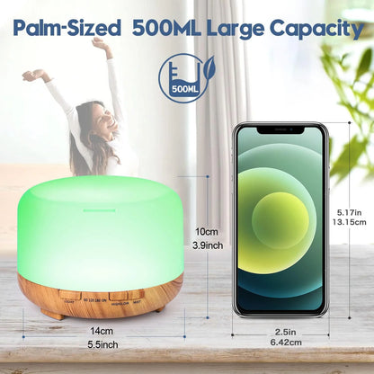Humidifier + Aroma Diffuser with Remote Control, 5V 2A ( Essential Oil Aroma optional )