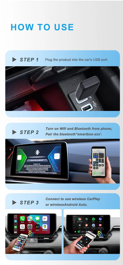 NavMate™ Smart Car Adapter – Convert Wired CarPlay & Android Auto to Wireless Instantly