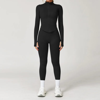 FlexAura™ Seamless Yoga Set - 2/3 PCS Tank Top, Leggings and Jacket set