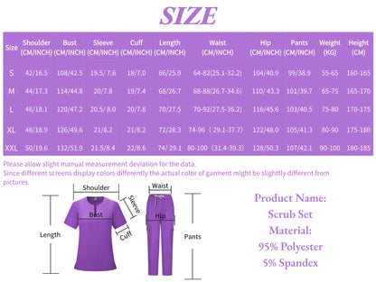 ScrubEssence Women’s Medical Uniform – 2-Piece Set with Pocket Top & Pants