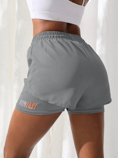 MoveFit Dual-Layer Yoga Shorts for Women – High Rise Elastic Training Pants