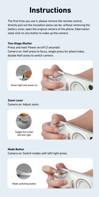 TELESIN™ Magnetic Smart Grip Handle – Shoot Like a Pro