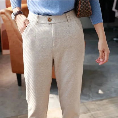 WoolGleam™ High-Waist Harem Pants