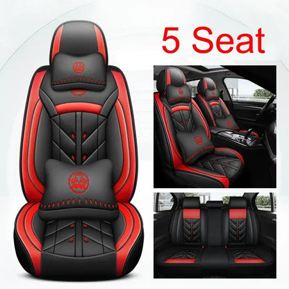 Lux Car Seat Covers, Universal Style Full Coverage Car Seat Cover for Mazda CX5 CX30 Volvo V40 Renault Megane Clio 3 Rav4 Car Accessories Pu Leather