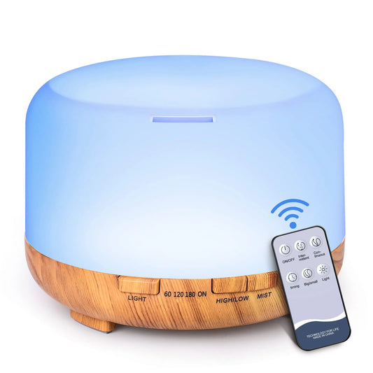 Humidifier + Aroma Diffuser with Remote Control, 5V 2A ( Essential Oil Aroma optional )