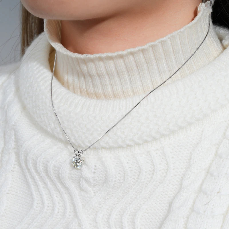 PureGlow™ 925 Silver Moissanite Necklace – Certified Gift Edition