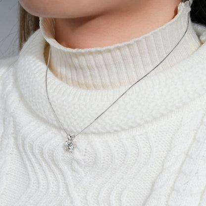 PureGlow™ 925 Silver Moissanite Necklace – Certified Gift Edition