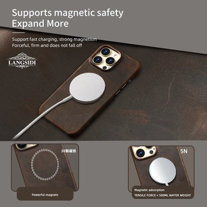 MagLux™ Retro Pull-Up Geniune Leather Case for iPhone 15/16 Series