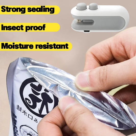 SealMate™ Mini Heat Sealer & Cutter – USB Rechargeable, 300mah