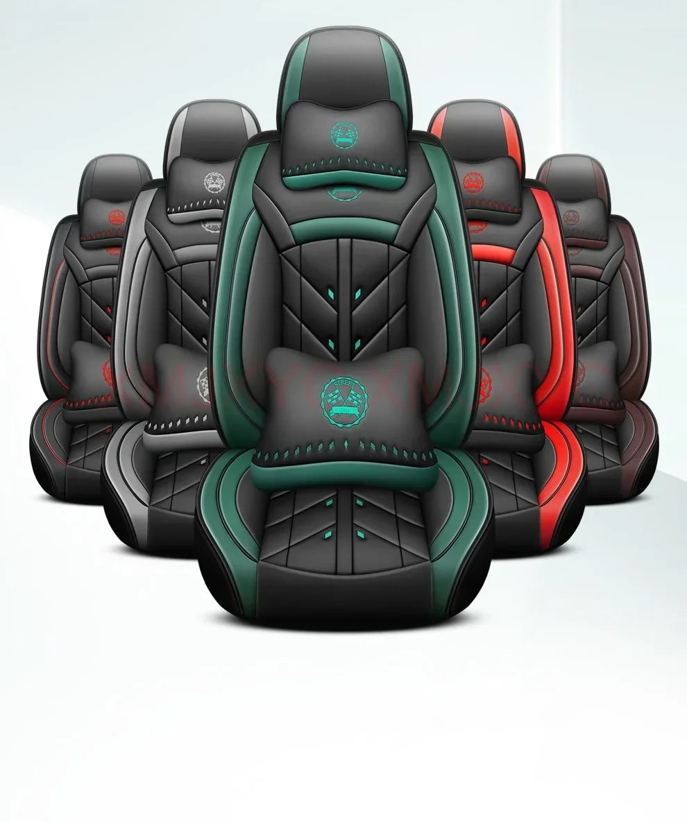 Lux Car Seat Covers, Universal Style Full Coverage Car Seat Cover for Mazda CX5 CX30 Volvo V40 Renault Megane Clio 3 Rav4 Car Accessories Pu Leather