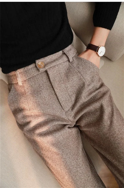 WoolGleam™ High-Waist Harem Pants