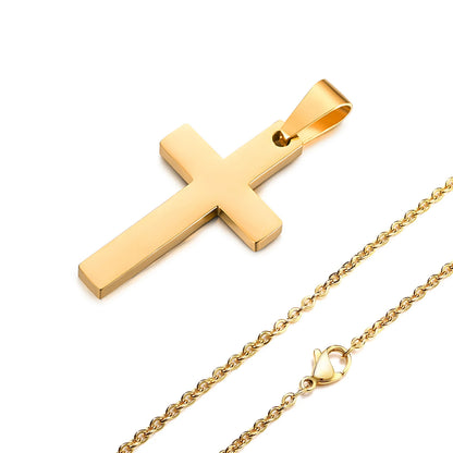IronFaith™ Stainless Cross Necklace Anti-allergy. Waterproof. Built to last.