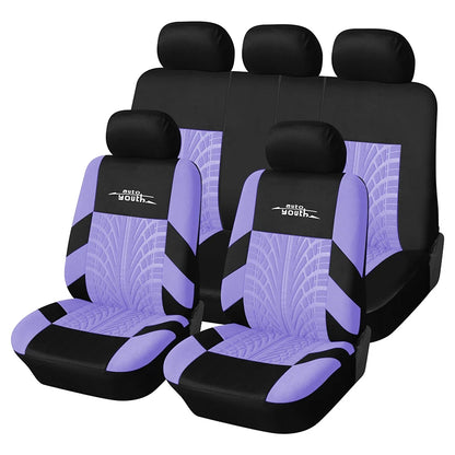 Universal Car Seat Protector Set – Stylish Embroidery & Tire Track Detail