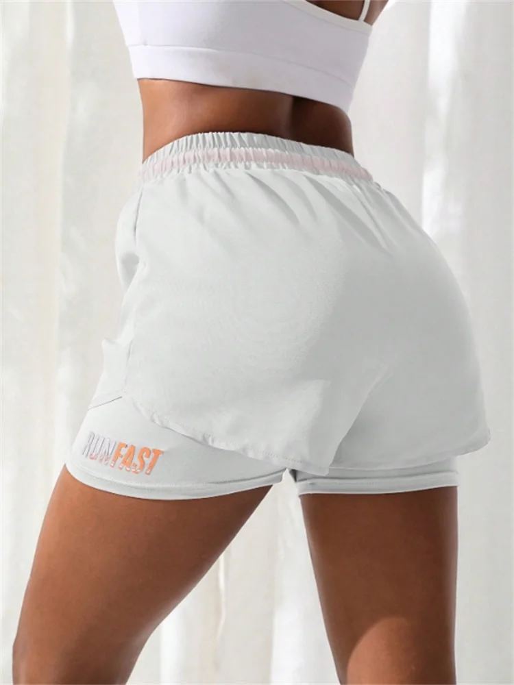 MoveFit Dual-Layer Yoga Shorts for Women – High Rise Elastic Training Pants