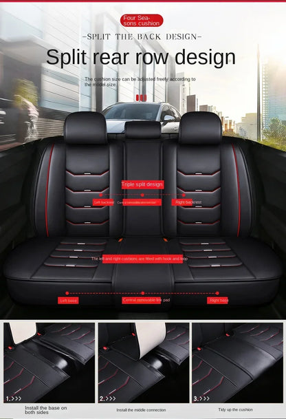 Universal Fit Car Seat Covers – 3D Design Faux Leather Protection