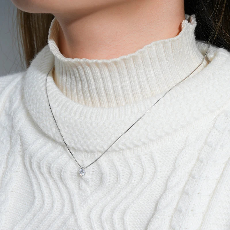 PureGlow™ 925 Silver Moissanite Necklace – Certified Gift Edition