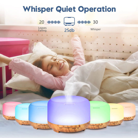 Humidifier + Aroma Diffuser with Remote Control, 5V 2A ( Essential Oil Aroma optional )