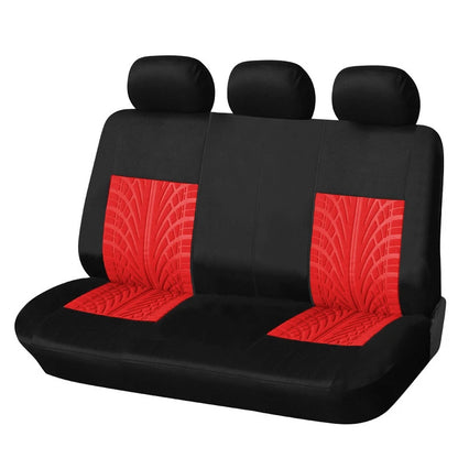Universal Car Seat Protector Set – Stylish Embroidery & Tire Track Detail