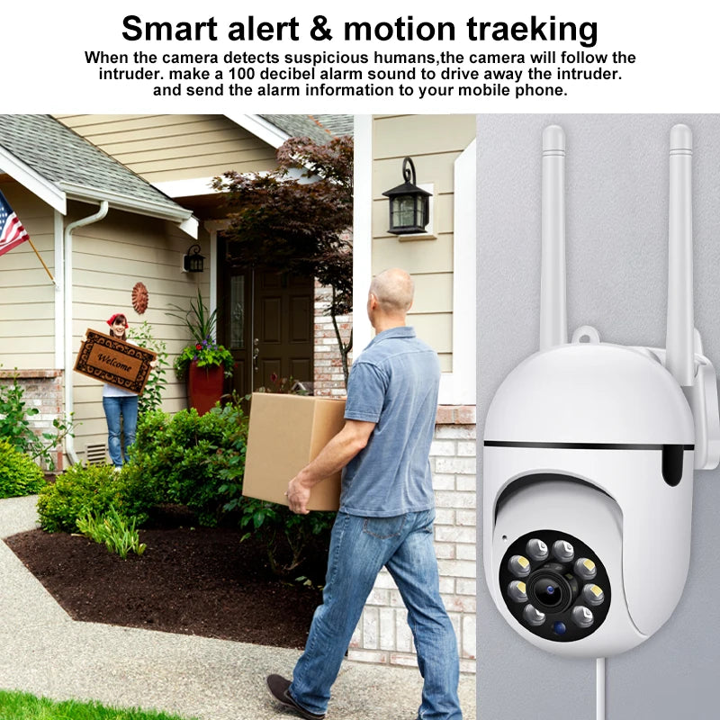 Wifi Camera 1080P HD Speed Dome Auto Tracking Camera Smart Home Outdoor Wireless WIFI Camera Surveillance Night Vision Monitor