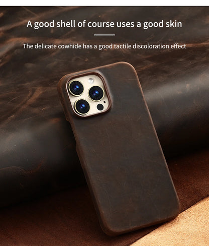 MagLux™ Retro Pull-Up Geniune Leather Case for iPhone 15/16 Series