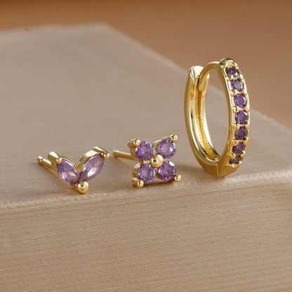 Aurora Bloom™ Earring Set 3PCS Stainless Steel Gold